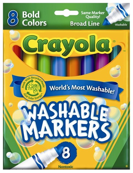 Washable Broadline Markers Bold Colours 8pcs