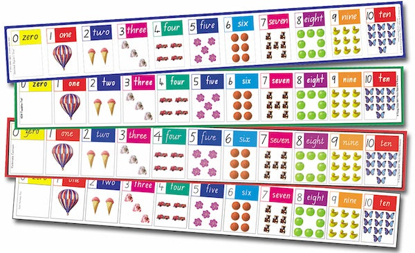 0-10 Number Desk Strips 30pcs