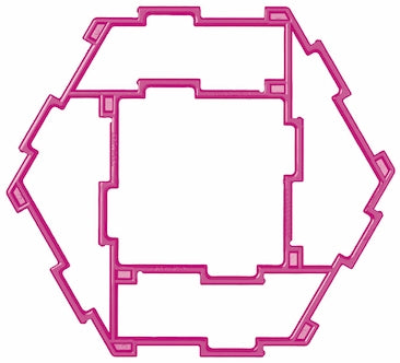 Geoshapes Hexagons with Square Crystal Fluoro Pack 24pcs