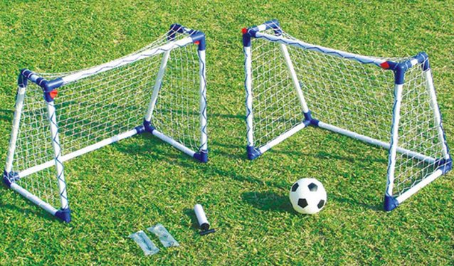 Junior Soccer Goal Set – Kids Mini Football Nets with Ball & Pump (2 Goals)