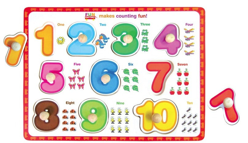 Knobbed Numbers 1 to 10 Puzzle 10pcs