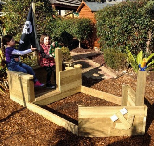 Solid Pine Pirate Ship