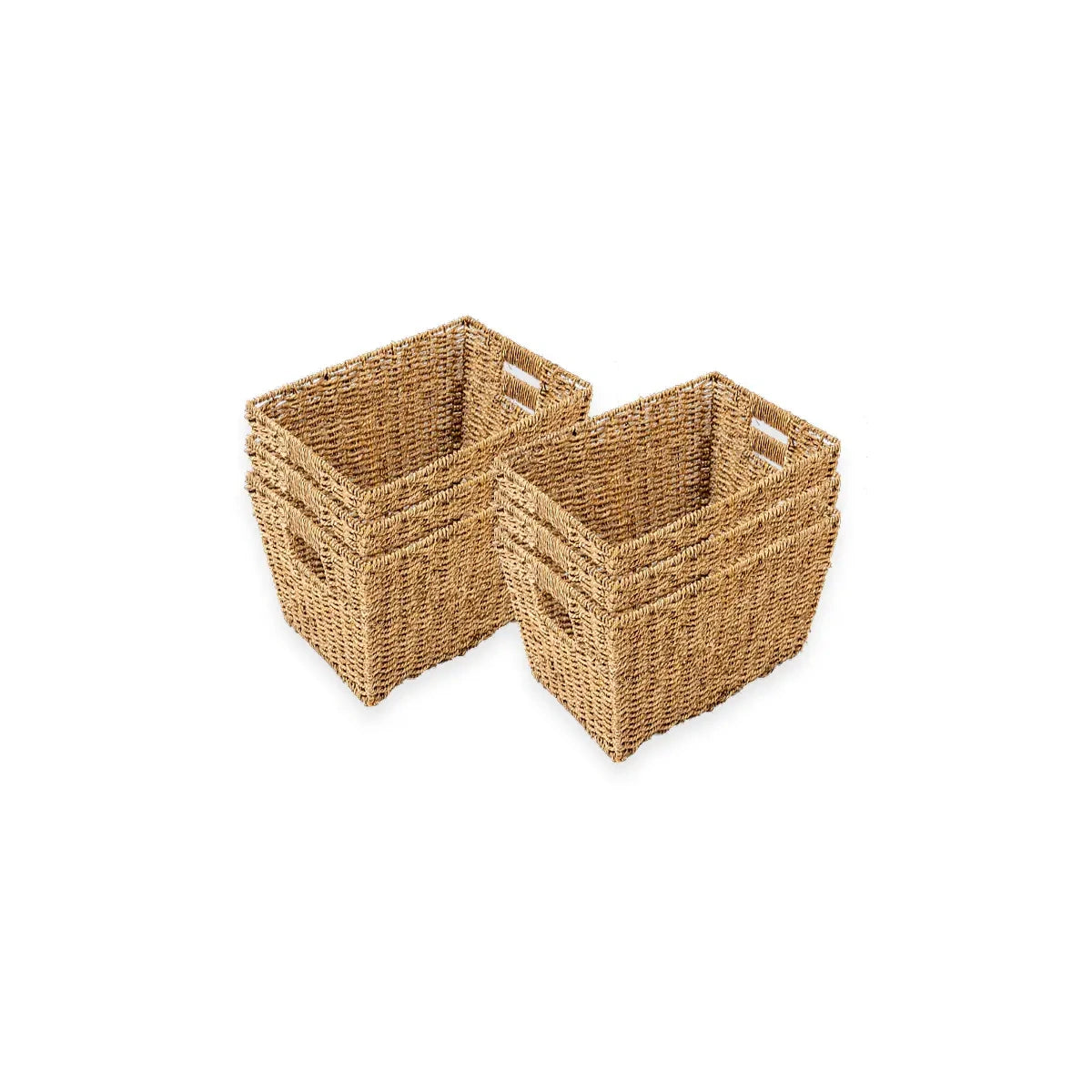 Double Depth Seagrass Baskets Set of 10