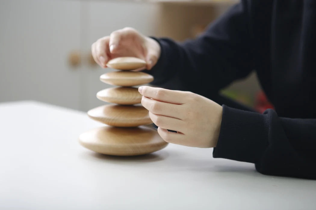Large Wooden Pebble Stacker Set 15pcs