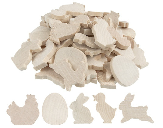Wooden Easter Shapes 30pcs