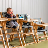 Solid Rubberwood High/Low Chair 5 Point Harness with Insert