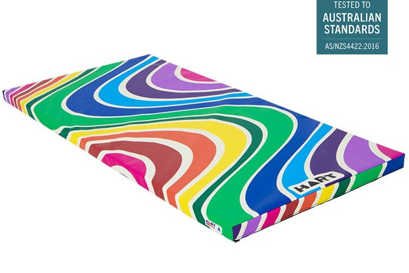 Swirling Rainbow Gym Mat CERTIFIED 180cml x 90cmW x 5cmH