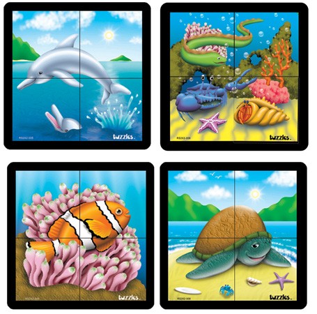 Ocean Animals Grid Puzzle Set of 4