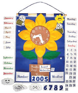 Sunflower Clock Fabric Wall Chart