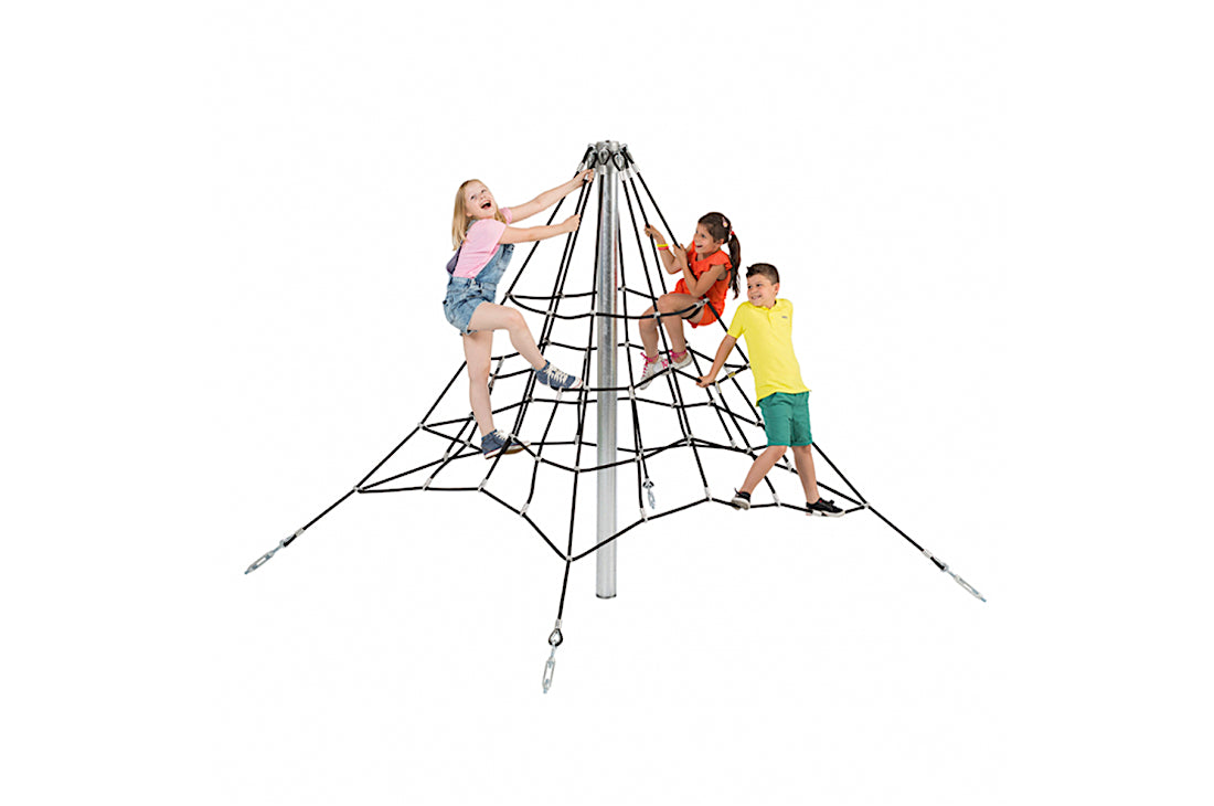Commercial Grade Armed (Steel Core) Rope Net Pyramid Structure - 2mH x 2.3mW