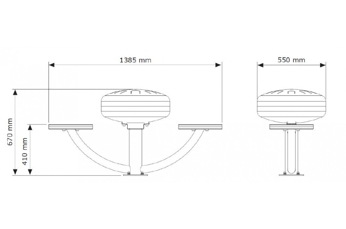 Handpan DUET Installation With Seats and Mallets (Flat Anchor)