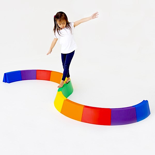 Rainbow Balance Beams Curved 12pcs