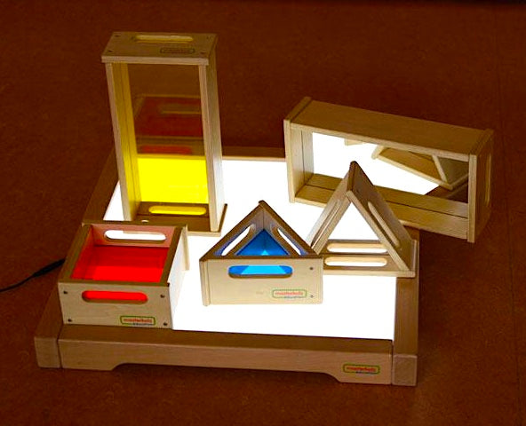 Large Wooden Boxes With Translucent Inserts 3pcs