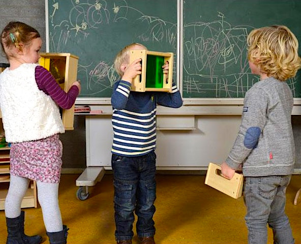 Large Wooden Boxes With Translucent Inserts 3pcs