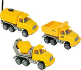 Plasto Petrol Tanker, Cement Mixer and Dumper Set 3pcs