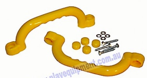 Short Plastic Hand Grips Yellow 2pcs
