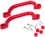 Short Plastic Handle Grips Red 2pcs