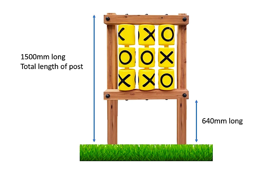 Large Tic Tac Toe Kit Including Timber Frame and Concrete Anchors 150cmH
