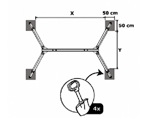 Commercial Grade Birds Nest Swing FRAME Galvanized Steel Top Bar With Timber Legs 115 x115