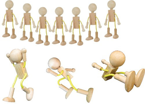 Wood and Wire Flexi People 9cmH 10pcs
