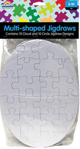 Cloud and Oval Jigsaw Blanks 20pcs