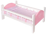 Wooden Doll's Bed with Bedding