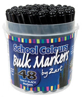 Zart Black Broadtip Markers 48pcs
