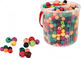 Wooden Coloured Beads 575g