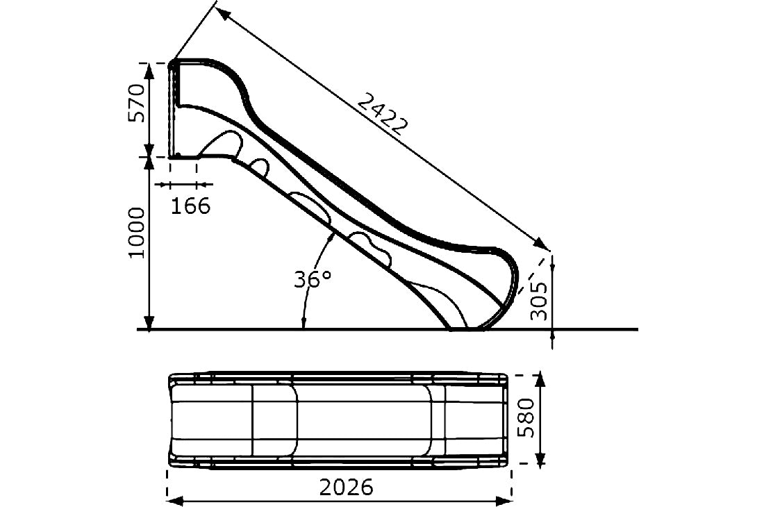 Commercial Grade Bronco Slide 2.42mL x 1mH Blue