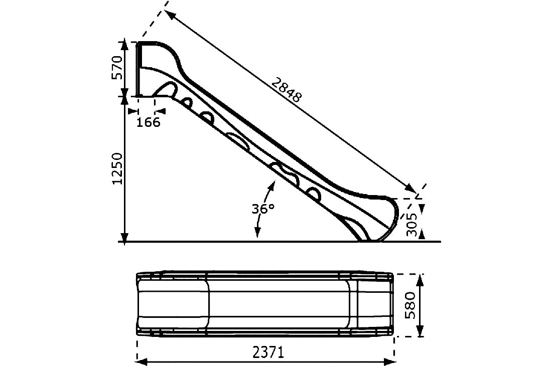 Commercial Grade Bronco Slide 2.85mL x 1.25mH Green
