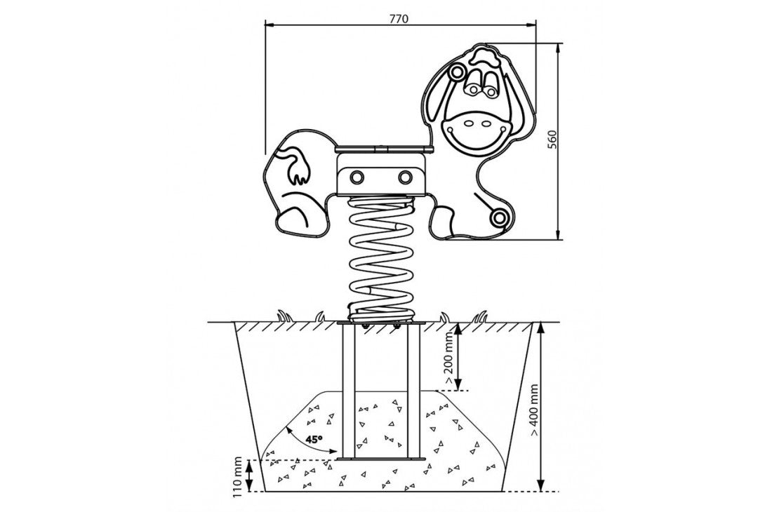 Donkey Spring Rocker - In Ground Anchor