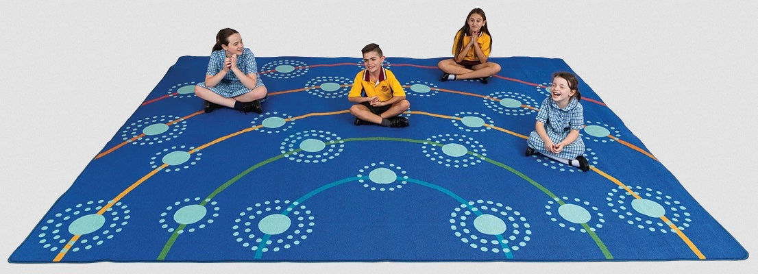 Campfire Storytelling Carpet – Large 4m x 3m Classroom Rug