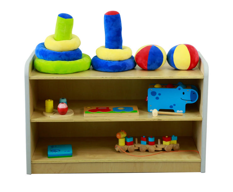 Soft Edges Toddler Solid Birch Shelving Unit 89cmW x 40cmD x 60cmH