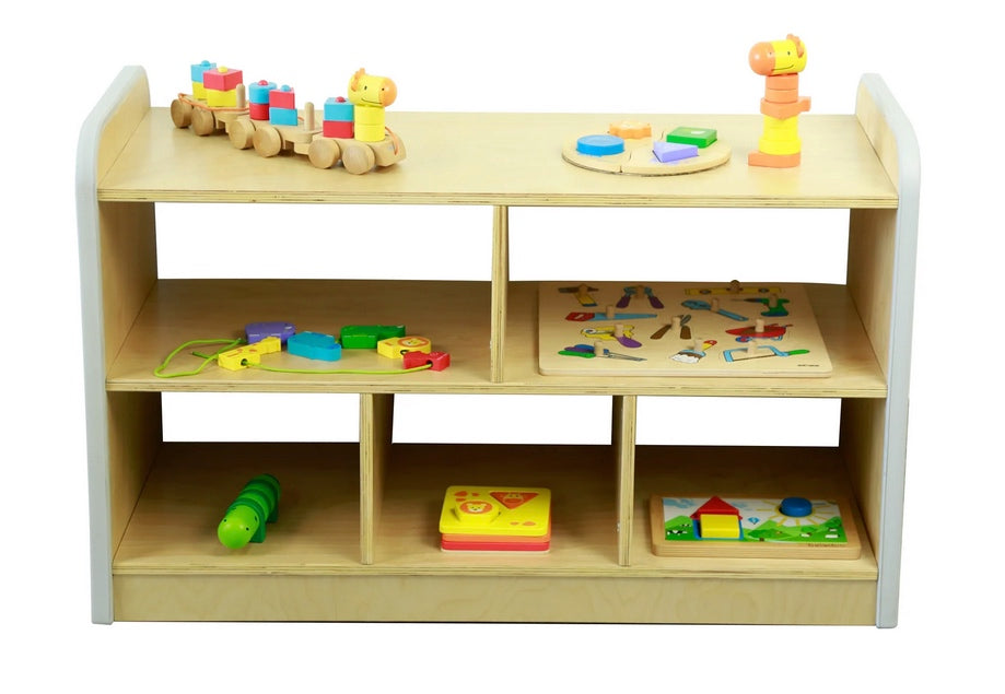 Soft Edges Toddler Solid Birch Open Shelving Unit 5 Spaces 89cmW x 40cmD x 60cmH