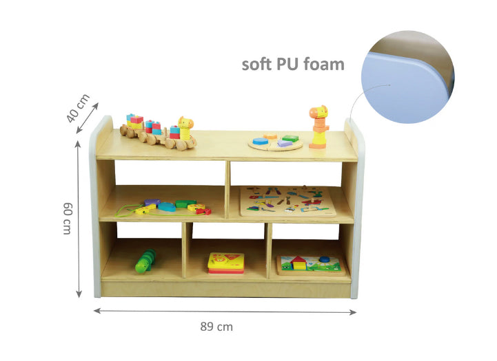 Soft Edges Toddler Solid Birch Open Shelving Unit 5 Spaces 89cmW x 40cmD x 60cmH