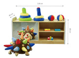Soft Edges Toddler Solid Birch Shelving Unit with Mirrors 118cmW x 40cmD x 60cmH