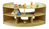 Soft Edges Toddler Solid Birch Curved Shelving Unit 118cmW x 40cmD x 60cmH