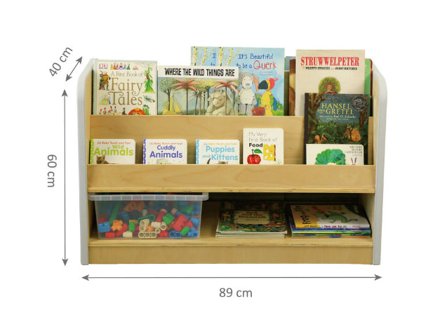 Soft Edges Toddler Solid Birch Sloping Book Unit 89cmW x 40cmD x 60cmH