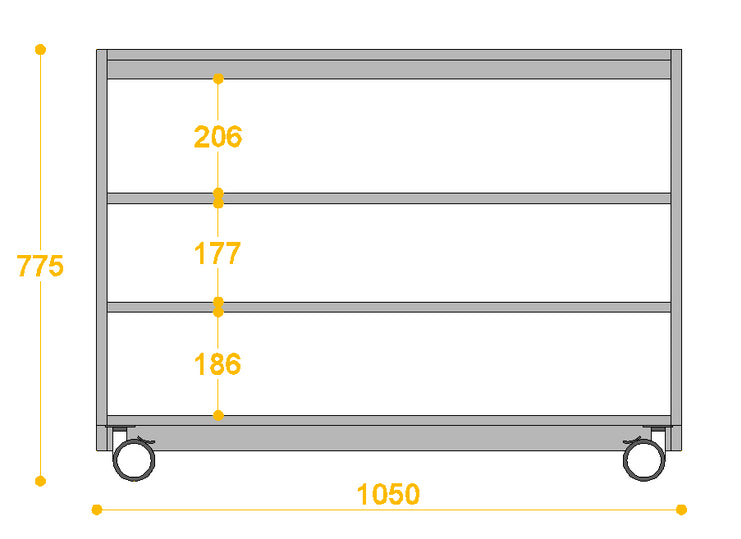Maple Laminate Open Shelving Unit 3 Shelf 105cmW x 45.5cmD x 80cmH