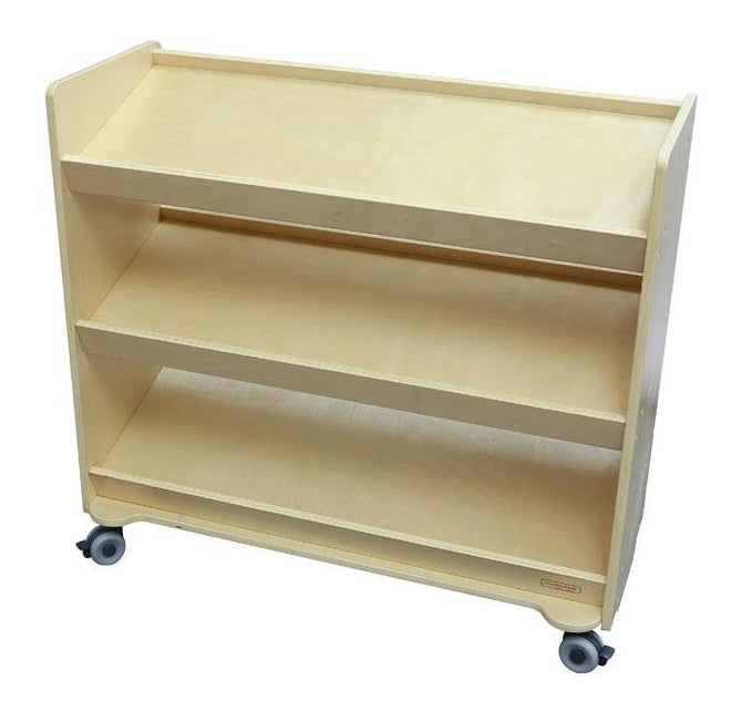 Solid Birch Ply Sloping Mobile Shelving Unit 88cmW x 90cmH x 40cmD