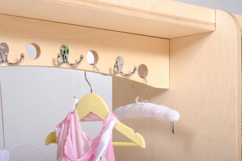 Maple Laminate Dress Up Trolley With Mirror and Storage