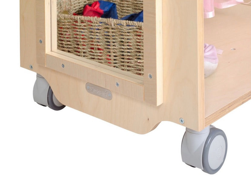 Maple Laminate Dress Up Trolley With Mirror and Storage