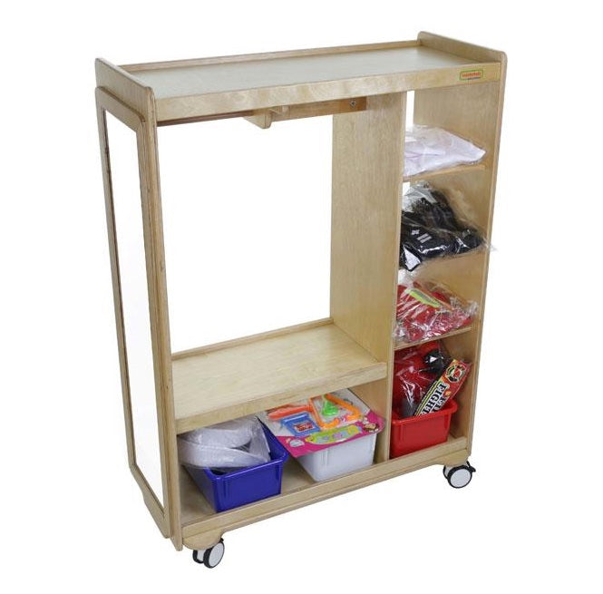 Solid Birch Ply Mobile Dress Up Trolley 80cmL x 110cmH x 40cmD