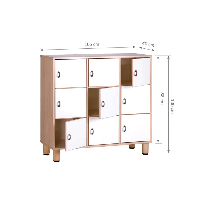 9 Space Multipurpose Unit With Doors 105cmW x 40cmD x 100cmH