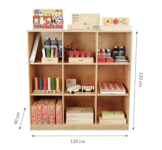 Large Spaces Solid Birch Ply 9 Locker Unit 120cmW x 40cmD x 120cmH