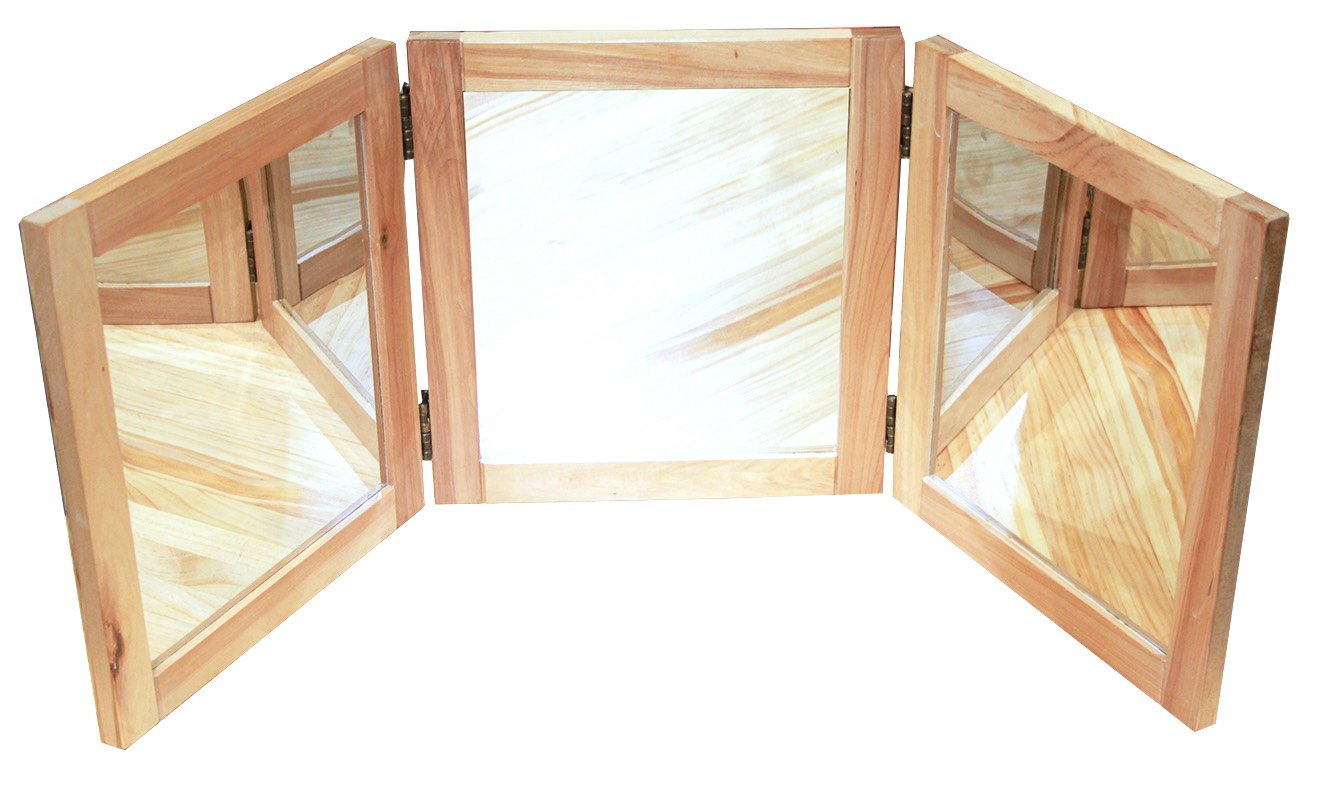 Solid Birch Table Top Triple Mirrors