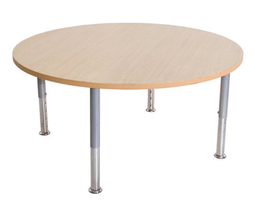 Birch Laminated Students Adjustable Height Round Table 120cm Diameter