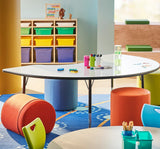 Students Adjustable Height Group Laminated Table Whiteboard Top 180cm x 118cm