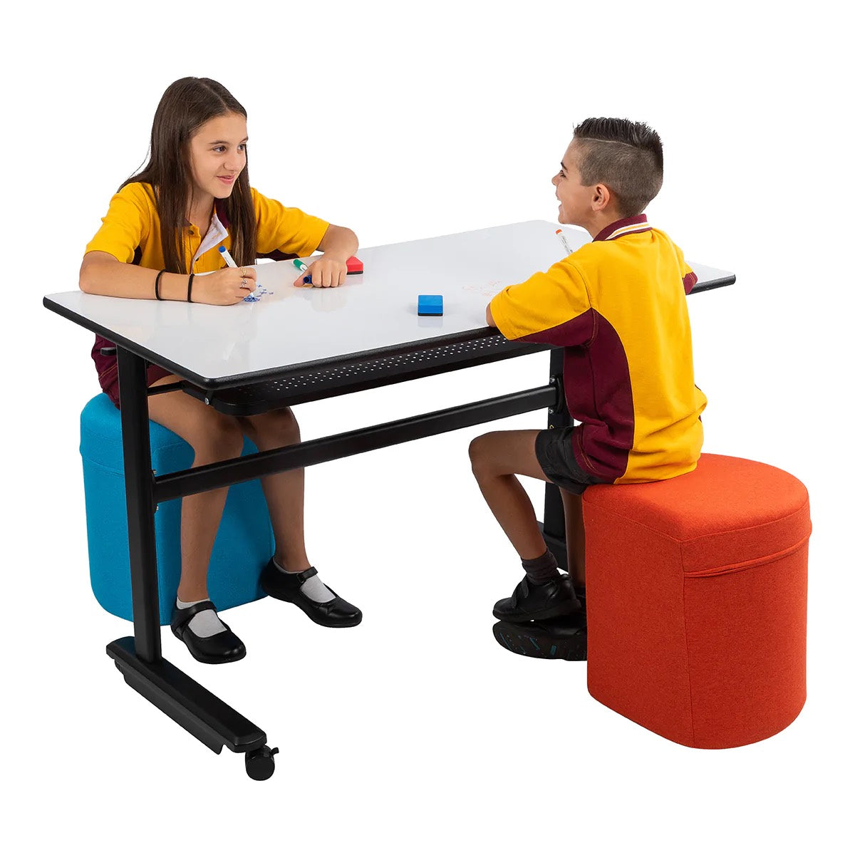 Mobile Student Flip Desk Whiteboard Combo With Dry Erase Surface