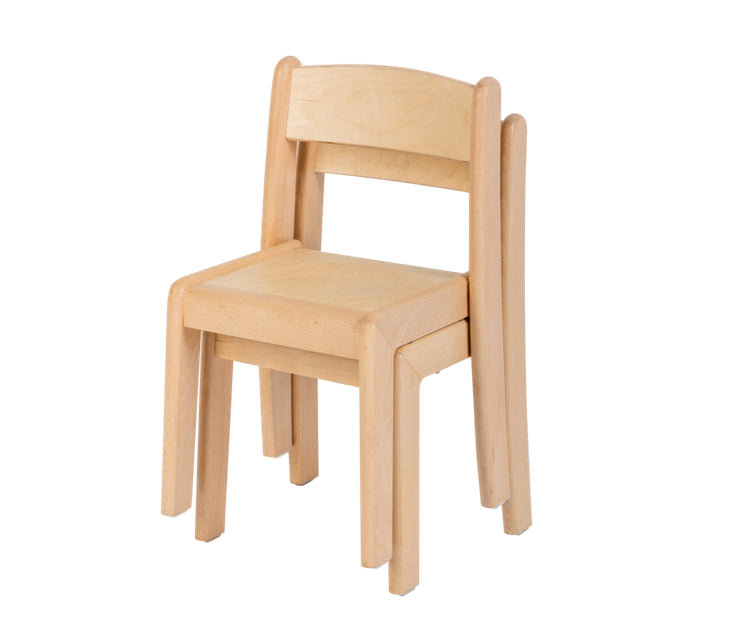 Solid Birch Stacking Chair 35cm Seat Height